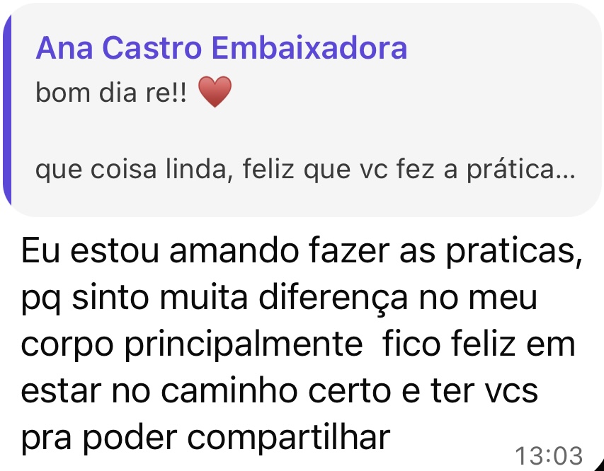 Print original do depoimento sobre cuidado compartilhado